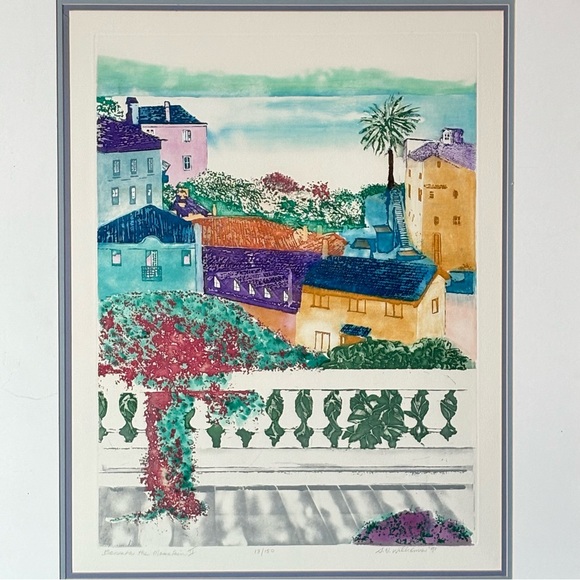 Beneath The Mountain Watercolor Print Limited Sue Williams Hand Signed 30”x22” - Picture 2 of 11